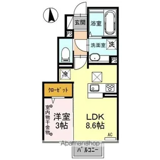 メゾン ナカザワ Ⅱ【1階】の間取り
