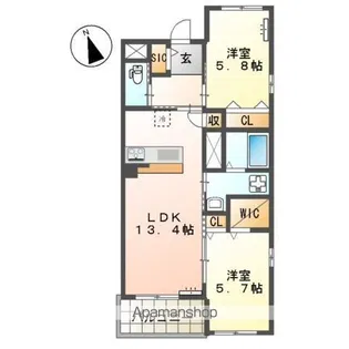 LA MAISON DU RVE (ラ・メゾン・デュ・レーヴ)【2階】の間取り