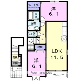 ドミール梨子ノ木【2階】の間取り