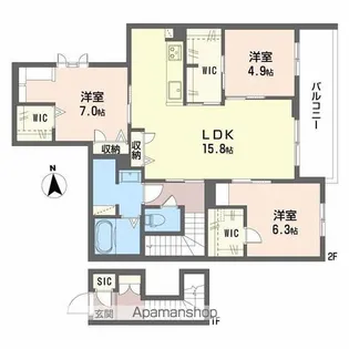 シャーメゾンバルーンフラワー【2階】の間取り