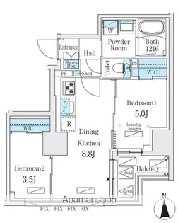 ジオエント秋葉原【11階】の間取り