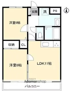 アーバン鈴木【1階】の間取り