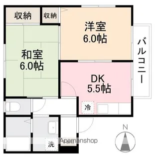 レジデンス香西【201号室】の間取り