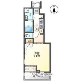 クオーレ西新町【102号室】の間取り