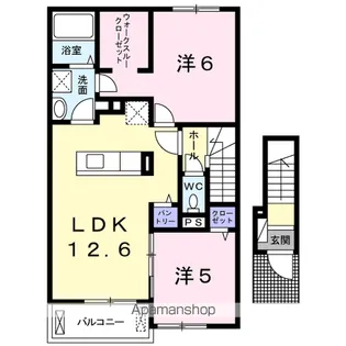 ヴィラ ピアーチェⅡ【2階】の間取り