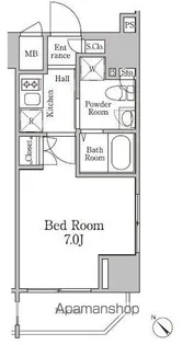 レジディア国立【4階】の間取り