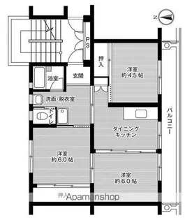 ビレッジハウス白野江7号棟【406号室】の間取り
