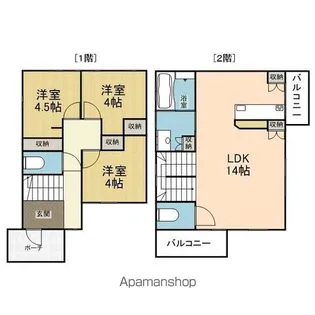 愛媛県松山市河野中須賀【一戸建】の間取り