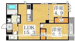 クラシスト今川【1階】の間取り