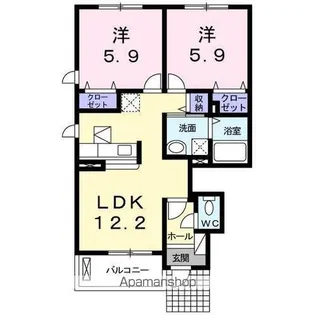 アリストガーデンⅡ【1階】の間取り