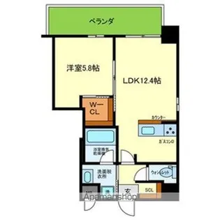 ブループラス針中野【4階】の間取り