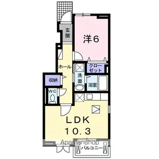 リリーハイツ富竹 B【1階】の間取り
