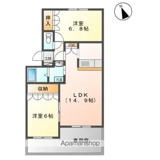 2LDKの間取り画像