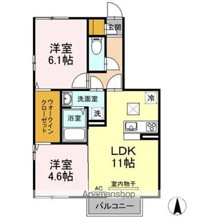 レスポワール B棟【1階】の間取り