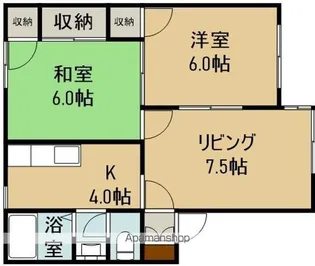 カーサ湯の浜Ⅰ【103号室】の間取り