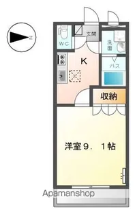 L’ESPACE HEUREUX【103号室】の間取り