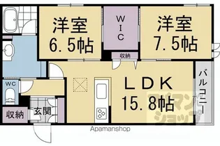 ラフィーネ松ケ崎【202号室】の間取り