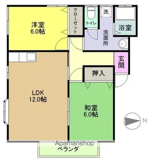 湯本コーポ【2階】の間取り