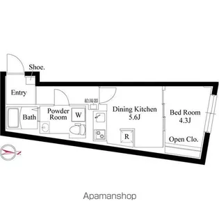 グローリオシェルト駒込西ケ原【3階】の間取り
