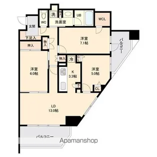 リーベスト西千葉【12階】の間取り
