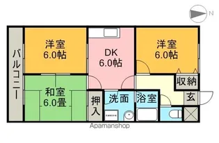 シャトーもりい【2階】の間取り