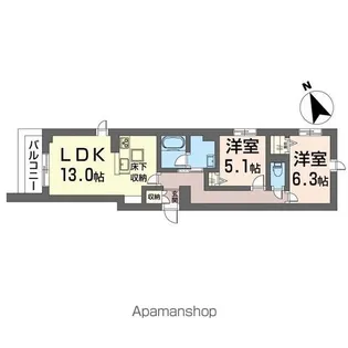 シャーメゾンハレムサシノ マーリエ【101号室】の間取り