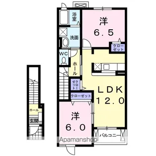 メゾン田園シャトーB館【2階】の間取り