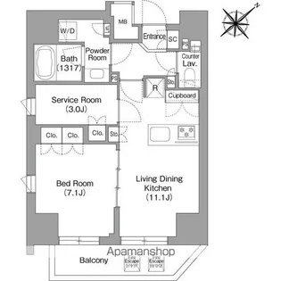 THE GLOW MITA【10階】の間取り