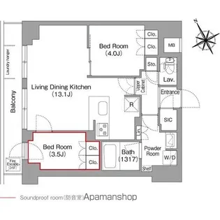 コンフォリア・リヴ平井MUTIO【5階】の間取り