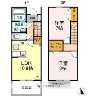 愛媛県松山市久万ノ台【テラスハウス】の間取り
