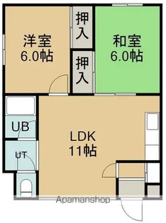 シャルム八幡Ⅱ【206号室】の間取り
