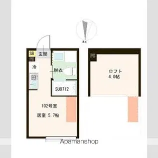 ハーモニーテラス貫井Ⅲ【102号室】の間取り