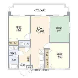 リベルター・エスパシオめいかる【302号室】の間取り