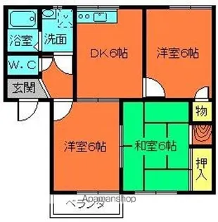 田中ハイツ B棟【2階】の間取り