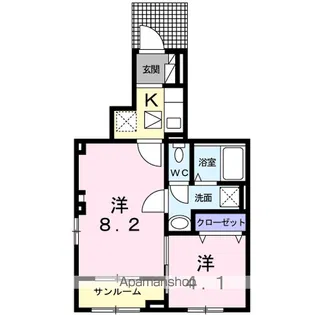 グラースジュネス【1階】の間取り