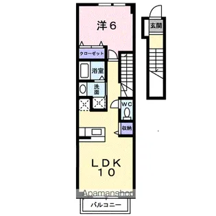 ウエスト・ブルック【2階】の間取り