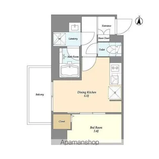 グランカーサ菊川【3階】の間取り