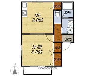 タウンコートB【1階】の間取り