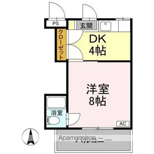 メルシーハイツ 1号館【304号室】の間取り