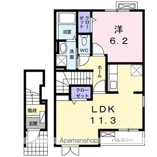 ベクヴェーム プラッツ B【2階】の間取り