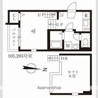 ハーモニーテラス佐古前町Ⅱ【105CP号室】の間取り