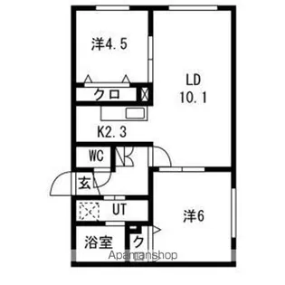 ヴレネージュ南郷【401号室】の間取り