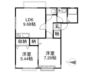 コンフォートタウン B棟【101号室】の間取り