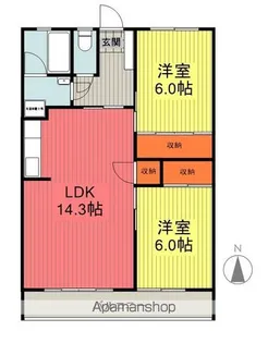 上浜プラザマンション【206号室】の間取り
