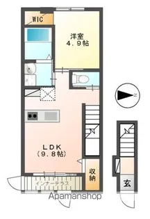 クレスト図景【201号室】の間取り