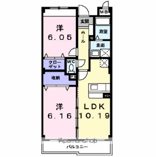 フレスクーラK&M【2階】の間取り
