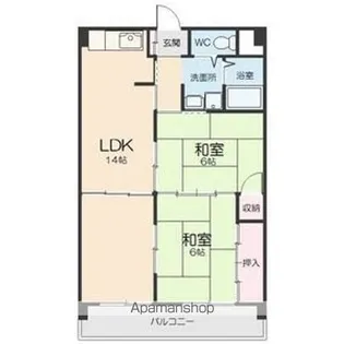サンハイツ西尾【5階】の間取り