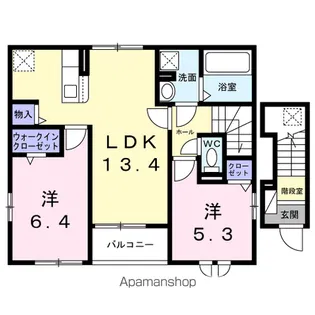メゾンフルール【2階】の間取り