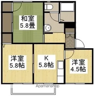 ロイヤルスクエアC【207号室】の間取り
