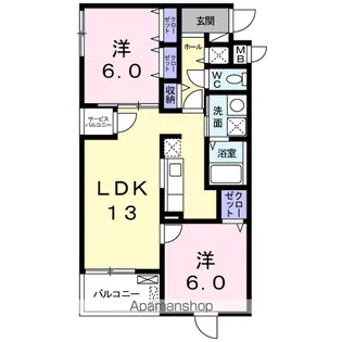 ベル セゾンA【2階】の間取り